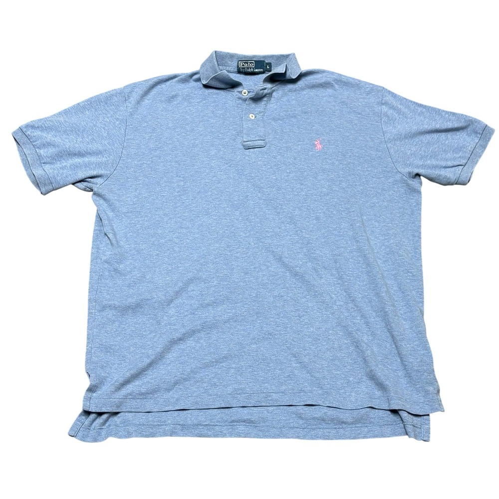 Polo Ralph Lauren Light Blue‎ Polo Shirt Embroidered Logo Men's L